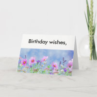 O aniversário deseja o cartão da flor