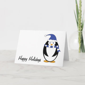 De Festividades O azul do pinguim veste o cartão do feriado