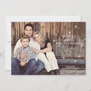 De Festividades O branco da cintilação Stars o cartão com fotos do