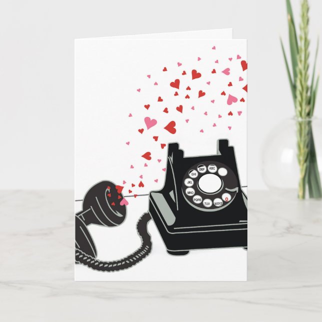 De Festividades O cartão dos namorados - telefone retro (Frente)