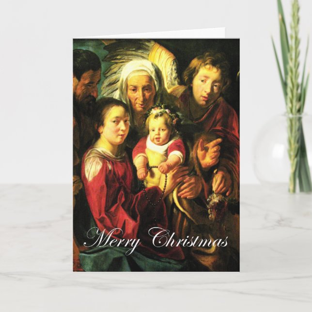 De Festividades O cartão santamente da família (Frente)