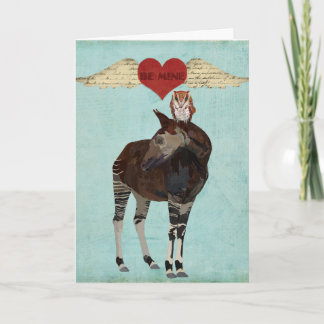 De Festividades O OKAPI & a CORUJA SEJAM cartão da MINA