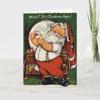 De Festividades O papai noel do vintage do KRW prepara o cartão -