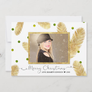 De Festividades Ortografia Glitter Dourada Feliz Natal - Cartão co