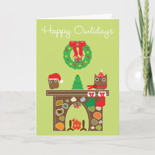 De Festividades Owlidays feliz! Cartão