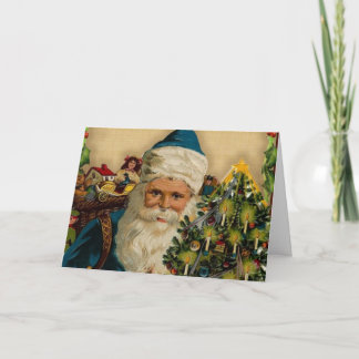 De Festividades Papai noel Claus do vintage boas festas: Cartão