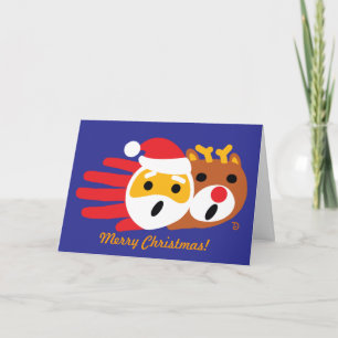 De Festividades Papai noel e cartão da rena do Natal