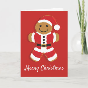 De Festividades Papai noel Gingerbird Man   Cartão Saudável
