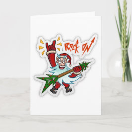 De Festividades Papai noel louco "rocha" no cartão