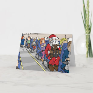 De Festividades Papai noel no cartão do avião