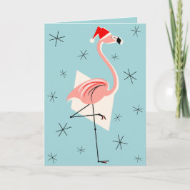 De Festividades Papais noeis Flamingo Azul, cartão azul