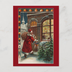 De Festividades Papais noeis no cartão postal da porta
