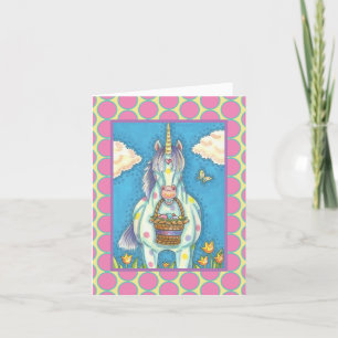 De Festividades PÁSCOA BASKET UNICORN, FANTASY GREETING CARTÃO Ver