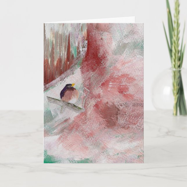 De Festividades Pássaro sazonal do cartão no ramo E6 (Frente)