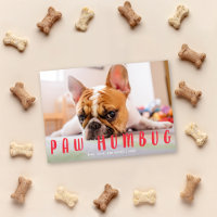 Paw Humbug Engraçado Cachorro Feliz Cartão com fot