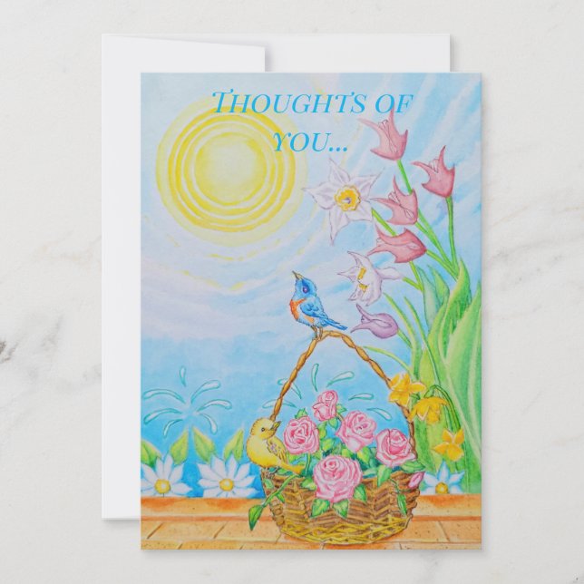 De Festividades Pensando em cumprimentar o cartão (Frente)