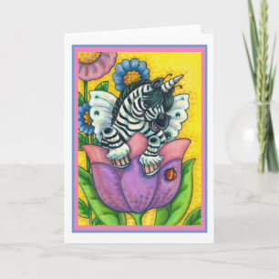 De Festividades PEQUENO ZEBO WHIMSYNICKER, ZEBRA UNICÓRNIo Cartão