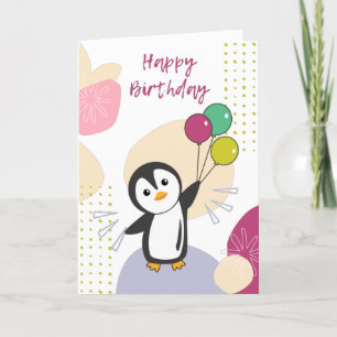 De Festividades Pinguim Deseja Feliz Aniversário Para Você Cartão 