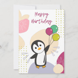 De Festividades Pinguim Deseja Feliz Aniversário Para Você Cartão 