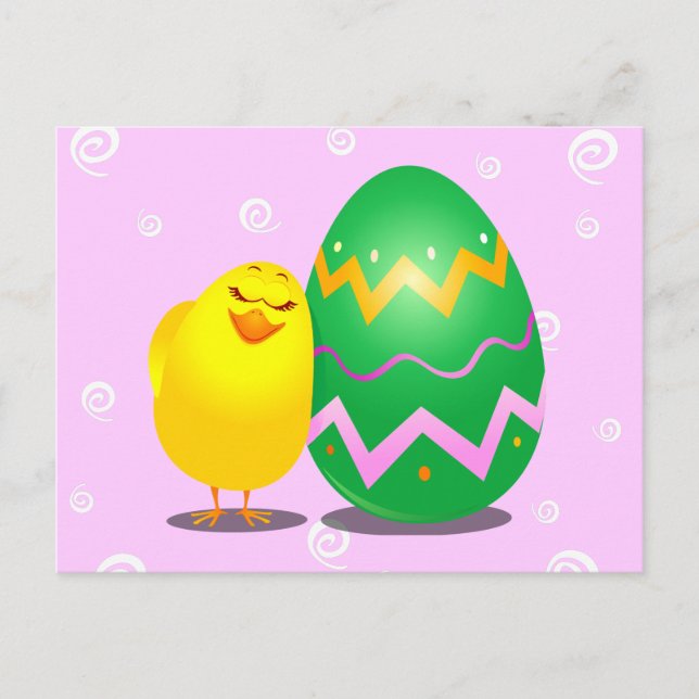 De Festividades pintinho engraçado páscoa, cartão postal (Frente)