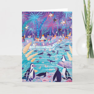 De Festividades Piscina do pinguim do cartão da arte do tintureir