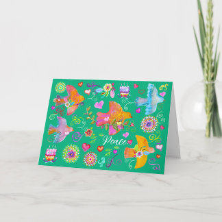 De Festividades Pombas da Paz da Arte Popular Dobradas em Cartão d