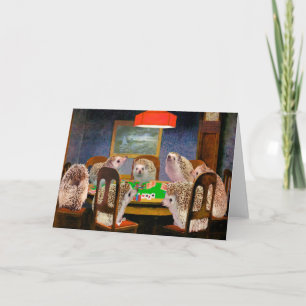 De Festividades Porcos que jogam o cartão da arte do ouriço do