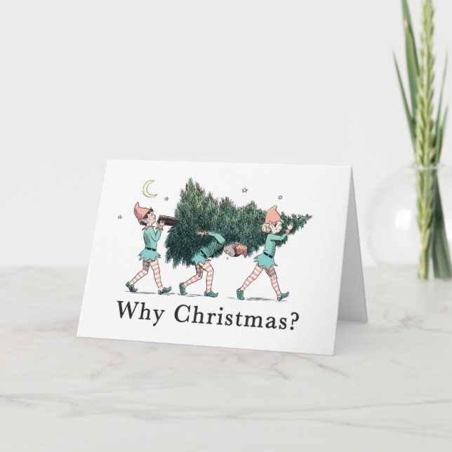 De Festividades "Porque Natal?" Cartão do feriado (Frente)
