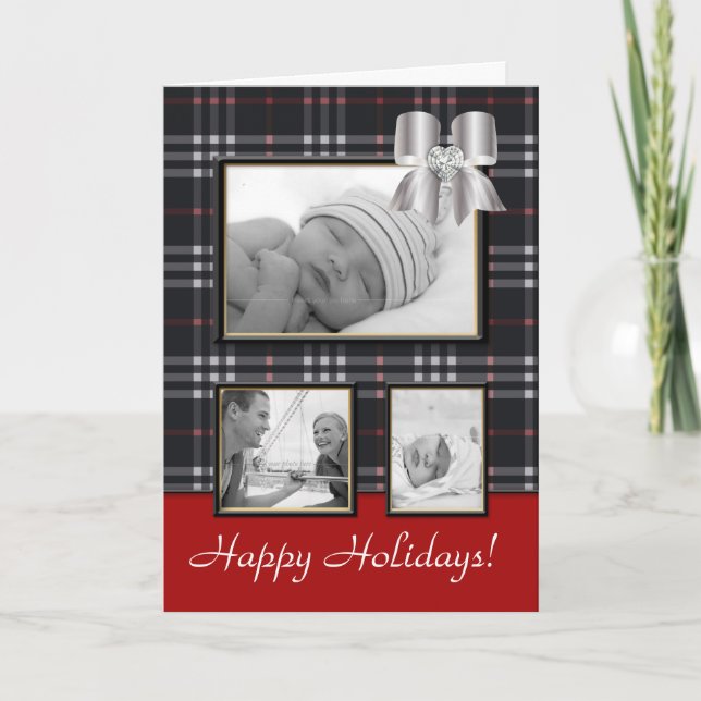 De Festividades Preto do arco da xadrez do impermeável do cartão (Frente)