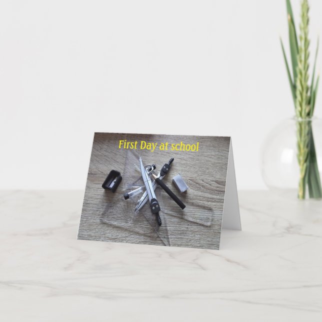 De Festividades Primeiro dia no cartão escolar (Frente)