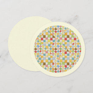 De Festividades QUILT MOSAIC 5,25" Cartão Redondo Plano / Cream II