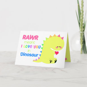 De Festividades RAWR quer dizer que te amo no cartão do dinossauro