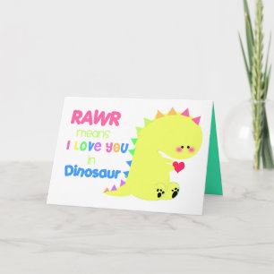 De Festividades RAWR quer dizer que te amo no cartão do dinossauro