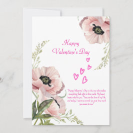 De Festividades Rosa Branco Verde Elegante Cartão do Dia dos Namor