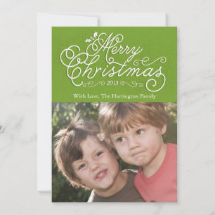 De Festividades Roteiro Feliz Natal Cartão com fotos Verde