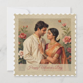 De Festividades Roupas Indianas Vintage – Cartão do Dia dos Namora
