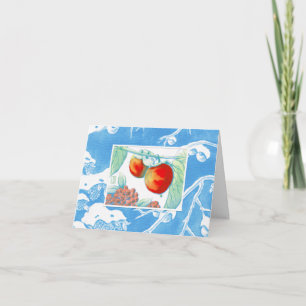 De Festividades Saudações da Temporada do Caqui 4" x 5,6" Cartão