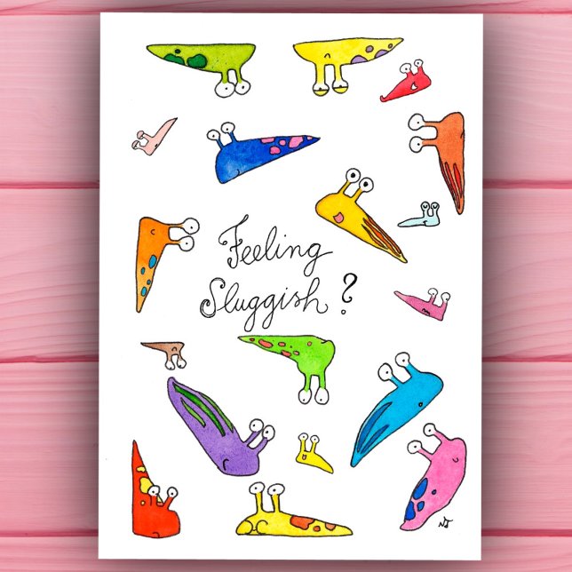 De Festividades Se sentindo lento? Se recupere logo. cartão postal (Criador carregado)