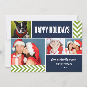 DE FESTIVIDADES SEÇÕES CHEVRON   CARTÃO COM FOTOS HOLIDAY