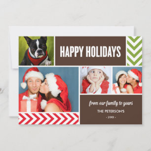 DE FESTIVIDADES SEÇÕES CHEVRON   CARTÃO COM FOTOS HOLIDAY