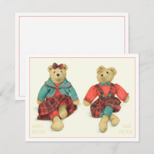 De Festividades SENHOR & SENHORA URSO Cartão Plano 4.25x5.5