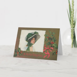 De Festividades Senhora do Victorian no cartão do White Christmas