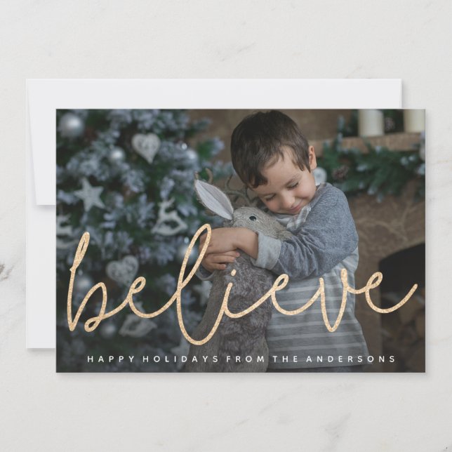 De Festividades Shimmering Acredite Cartão com fotos (Frente)