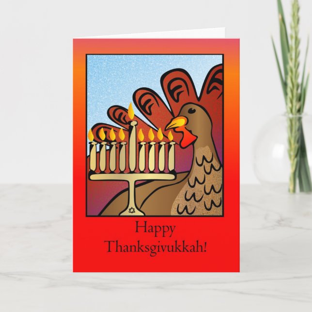 De Festividades Thanksgivukkah feliz! Cartão (Frente)