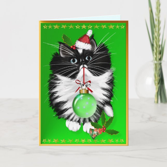 De Festividades Um cartão do Feliz Natal do smoking (Frente)