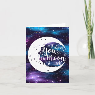 De Festividades Universo - Amo-te ao cartão lua e traseira