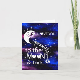De Festividades Universo - Amo-te ao cartão lua e traseira