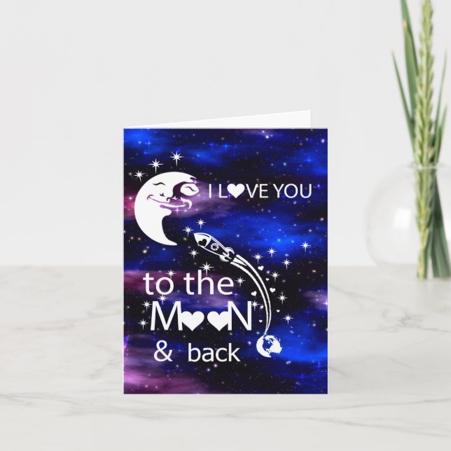 De Festividades Universo - Amo-te ao cartão lua e traseira (Frente)