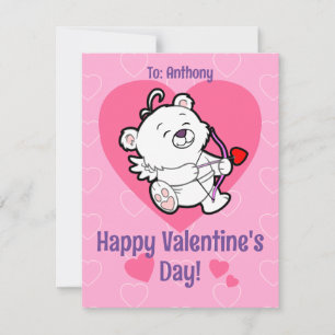 De Festividades Urso Cute Cupid Cartão do Dia dos Namorados