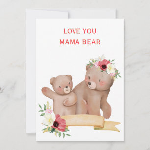 De Festividades Urso mamãe cartão fofo do dia das mães adorável